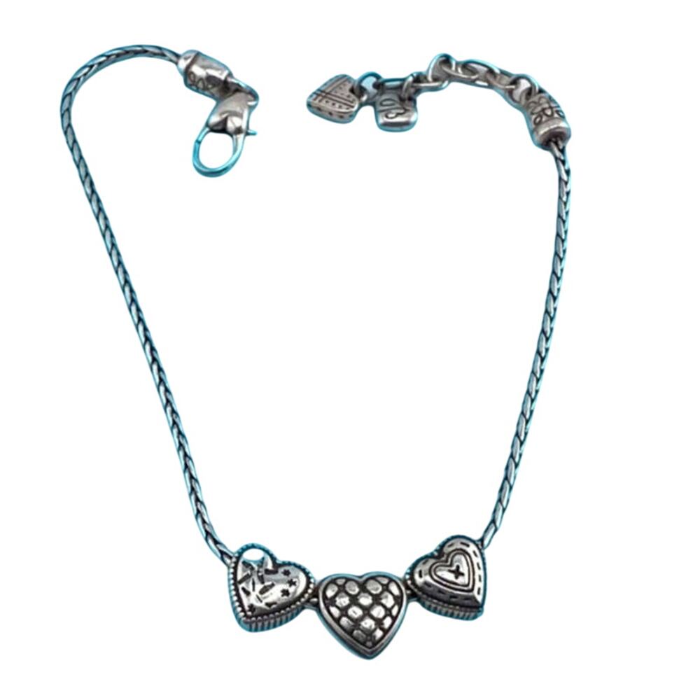 Brighton Enchanted Triple Heart  Silver Plated Adjustable Bracelet